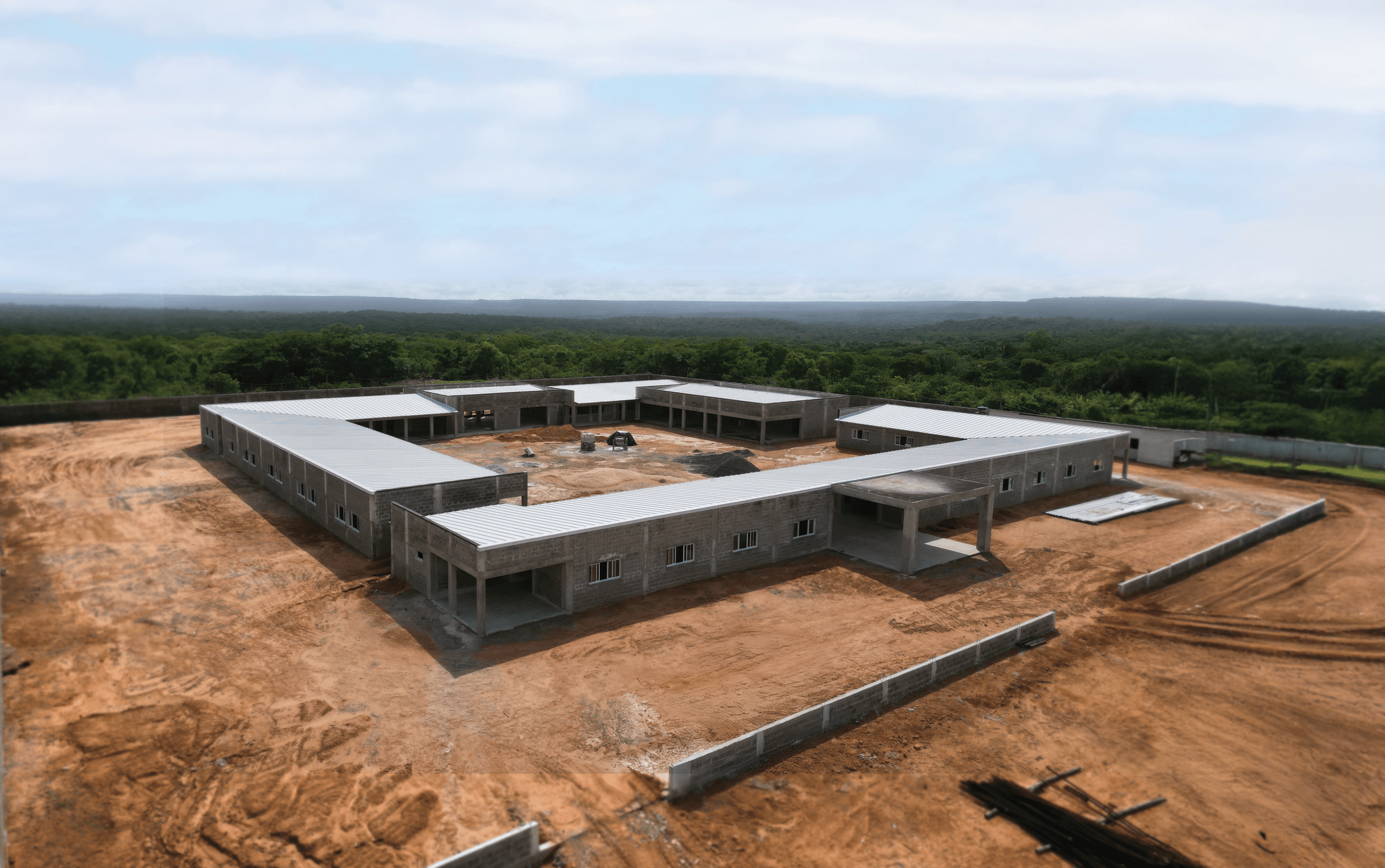 Vista aérea da construção do Centro Cultivar